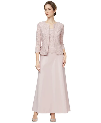 Alex Evenings Lace Jacket & Lace-Top Gown