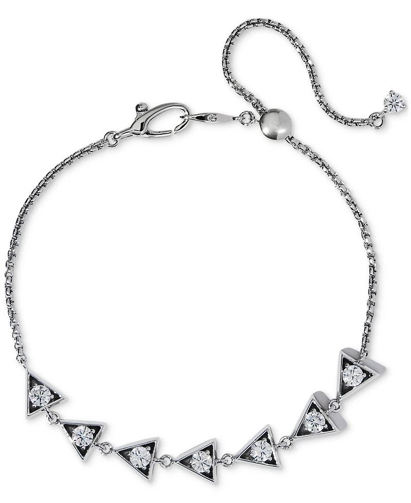 Eliot Danori Silver-Tone Cubic Zirconia Triangle Slider Bracelet, Exclusively at Macy's