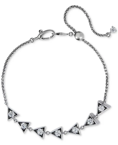 Eliot Danori Silver-Tone Cubic Zirconia Triangle Slider Bracelet, Exclusively at Macy's