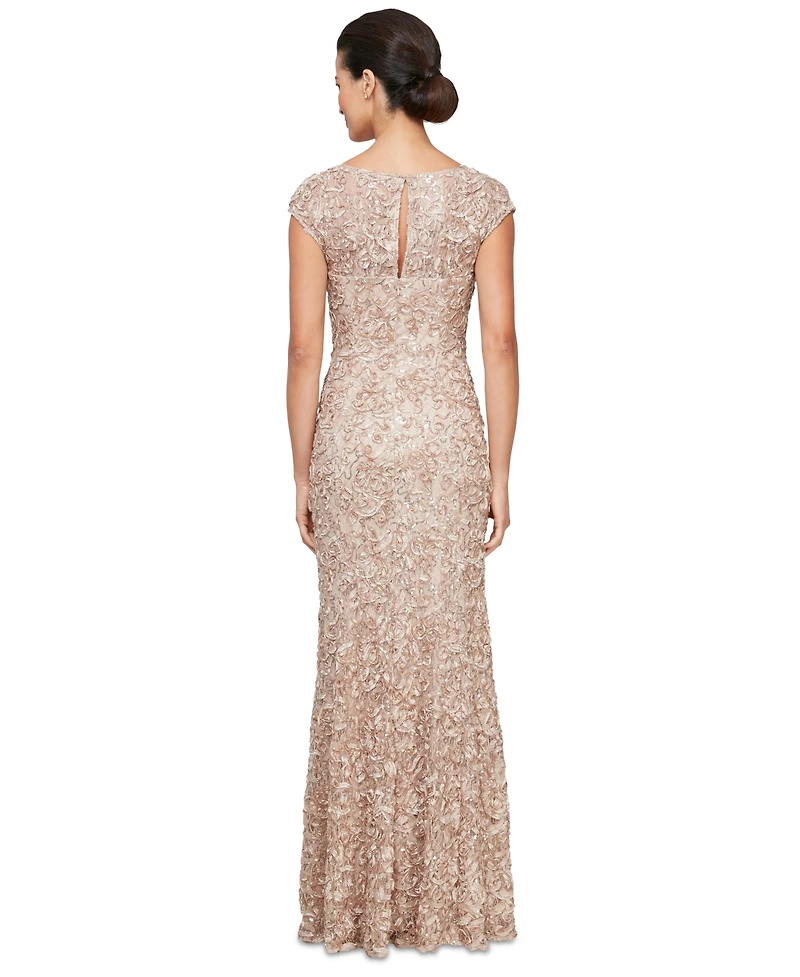 Alex Evenings Women's Sequined Soutache Mermaid Gown