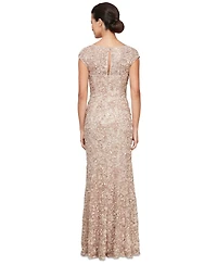 Alex Evenings Women's Sequined Soutache Mermaid Gown