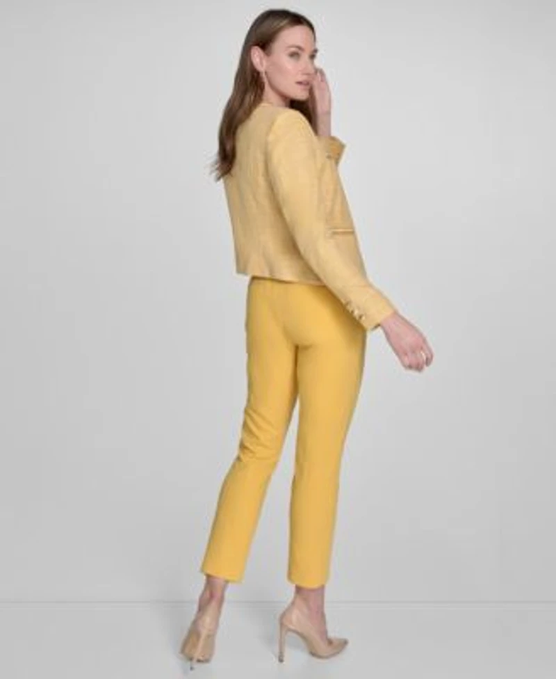 Tommy Hilfiger Womens Ruffle Front Button Up Blouse Open Front Jacket Mid Rise Ankle Pants