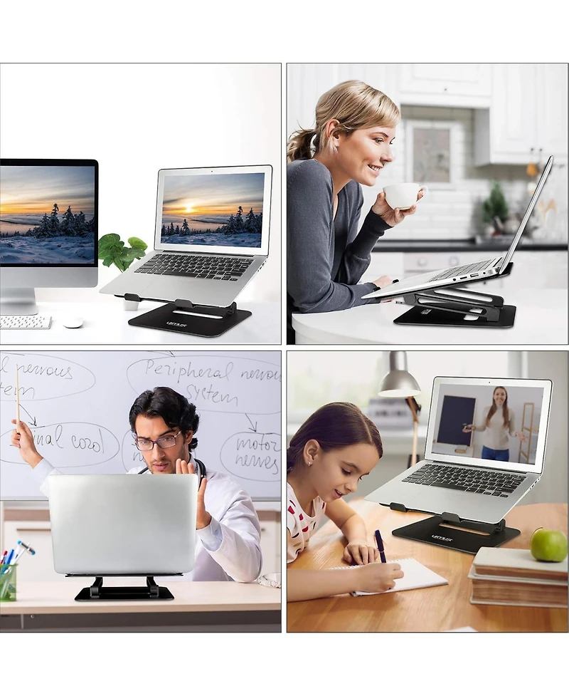 Urmust Adjustable Aluminum Laptop Stand for Desk, Computer / Notebook (11-17 inch), Compatible with MacBook Air Pro & All Ultrabooks