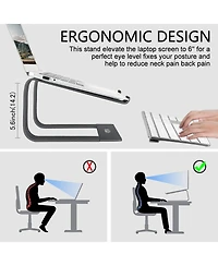 Urmust Aluminum Laptop Riser Stand for Desk | Detachable Computer Laptops (11-15.6"), Compatible with MacBook/Dell/Hp/Lenovo & More
