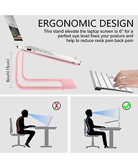 Urmust Aluminum Laptop Riser Stand for Desk | Detachable Computer Laptops (11-15.6"), Compatible with MacBook/Dell/Hp/Lenovo & More