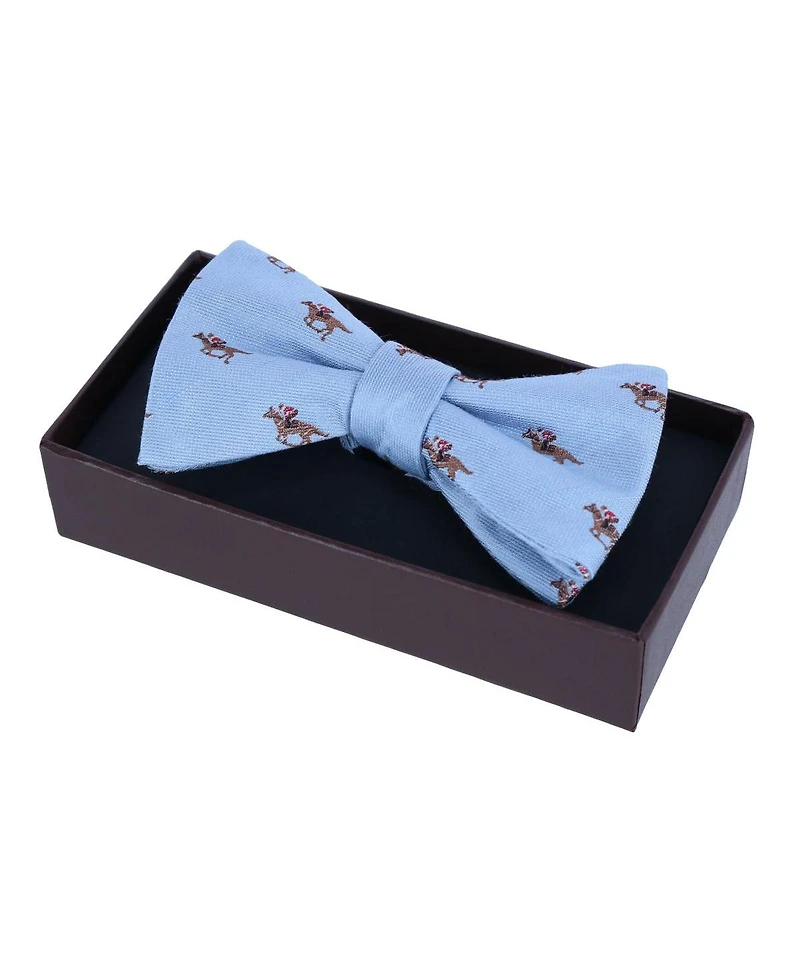 Trafalgar Men's Down The Stretch Racehorse Linen Blend Bow Tie
