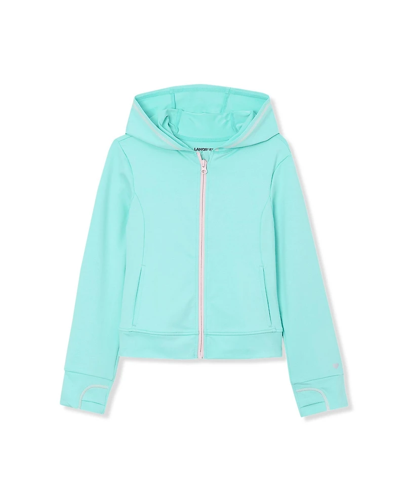 Lands' End Girls Active Zip Up Track Jacket
