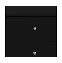 Sturdy Two-Drawer Solid Wood Nightstand for Bedside Essentials