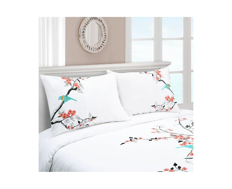 Superior Cherry Garden Cotton Duvet Cover Set