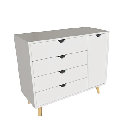 Solid Wood 4-Drawer Combo Dresser – Versatile Storage