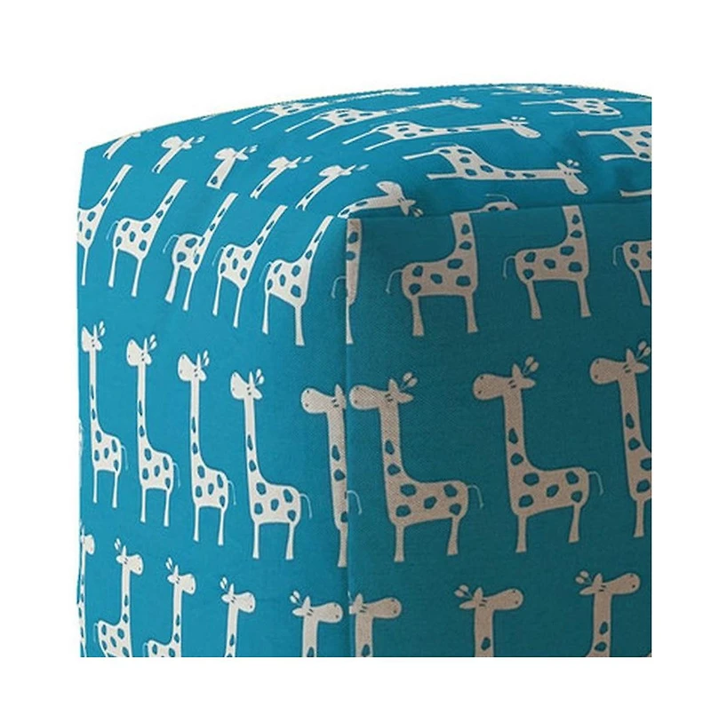 Giraffe Pattern Cotton Pouf Ottoman – Decorative and Comfortable