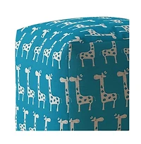 Giraffe Pattern Cotton Pouf Ottoman – Decorative and Comfortable