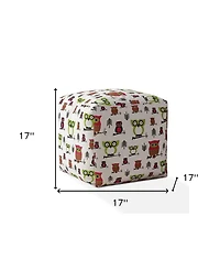 Cotton Owls Pouf Ottoman for Kids Room and Cozy Seating