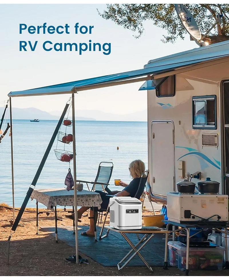 Zafro Ice Makers Countertop, Portable Ice Machine with Carry Handle, 26.5lbs/24Hrs, 6Mins/9 Ice Cubes, Self-Cleaning Countertop Ice Maker with Ice Bas