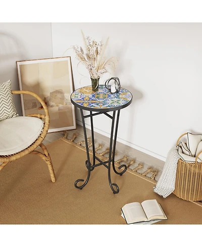Streamdale Patio Side Table,Colorful+Black