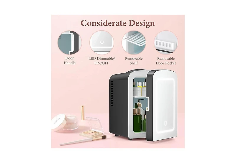 Zafro Mini Fridge with Led Mirror, Makeup