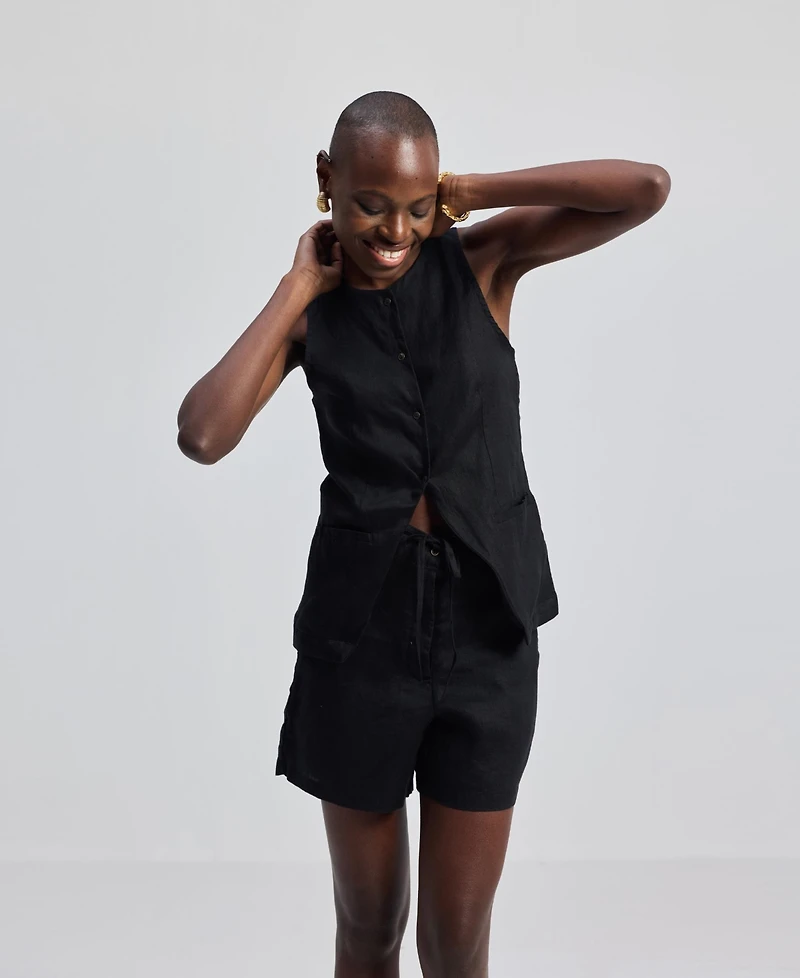 Reistor Women's Hemp Vest Jacket Black