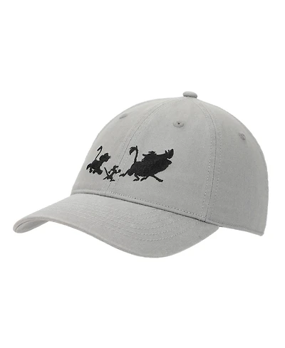 Disney Men's Lion King Simba Timon & Pumba Silhouettes Gray Unstructured Baseball Cap
