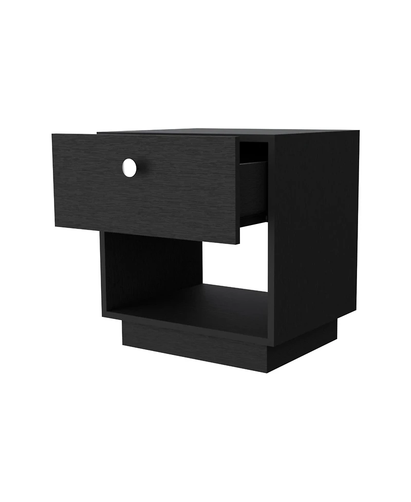 20" Black One Drawer Nightstand With Integrated Tech