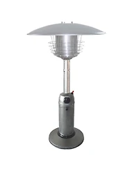 11000 Btu Silver Steel Propane Cylindrical Pole Tabletop Patio Heater