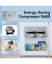 Zafro 1.1 Cu. Ft. Small Upright Freezer – This compact mini freezer features removable shelves, an adjustable thermostat, and a reversible door