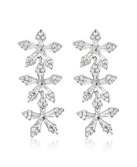 Jessica Simpson Crystal Snowflake Drop Earrings - Silver