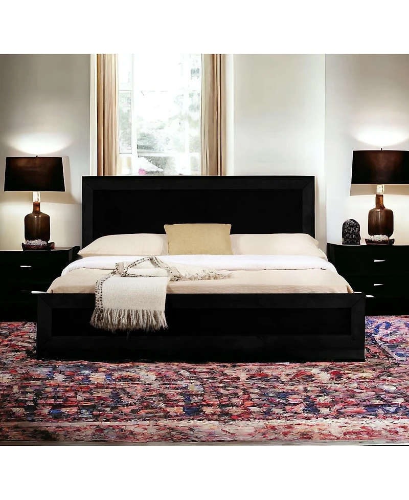 Bed Frame Solid and Manufactured Wood – Durable Construction