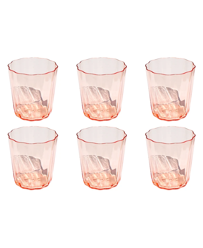 Abode Homewares Simple Scallop Goblet Glasses, Set of 6