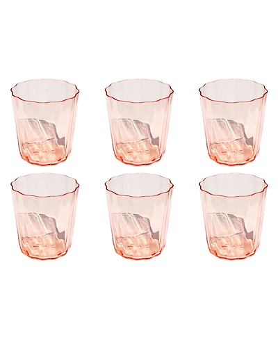 Abode Homewares Simple Scallop Goblet Glasses, Set of 6