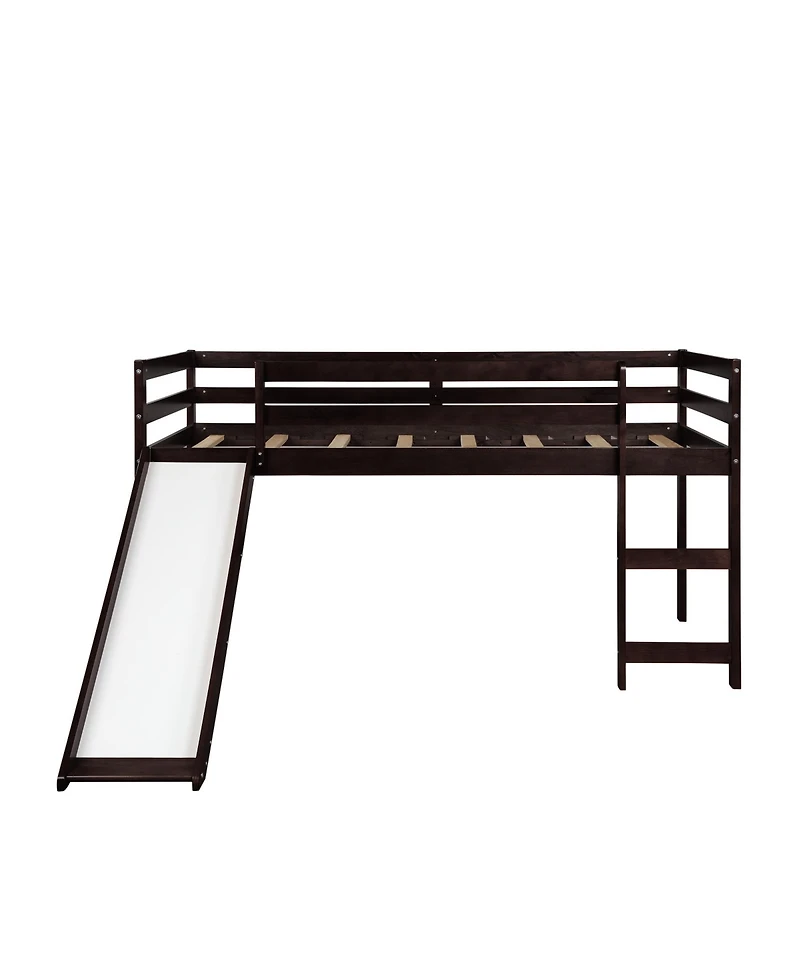 Low Loft Bed with Slide – Fun and Space-Saving Design