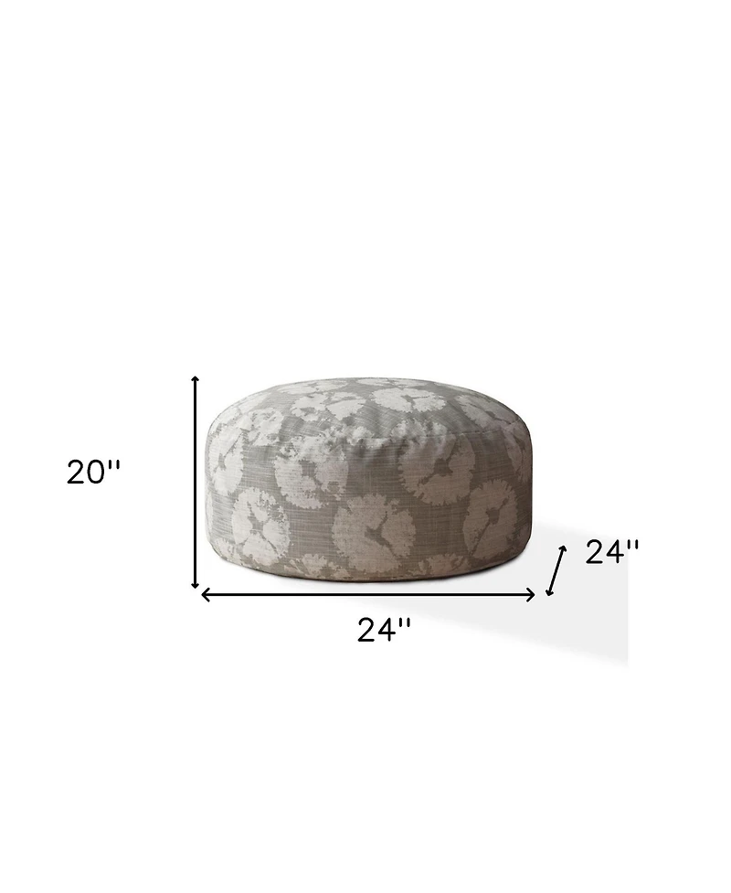 Soft Canvas Floral Pouf Ottoman for Footrest and Extra Seating