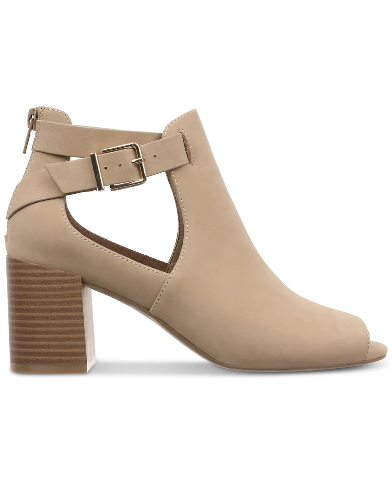 Giani Bernini Women's Gaell Leather Block Heel Peep Toe Shooties, Created for Macy's