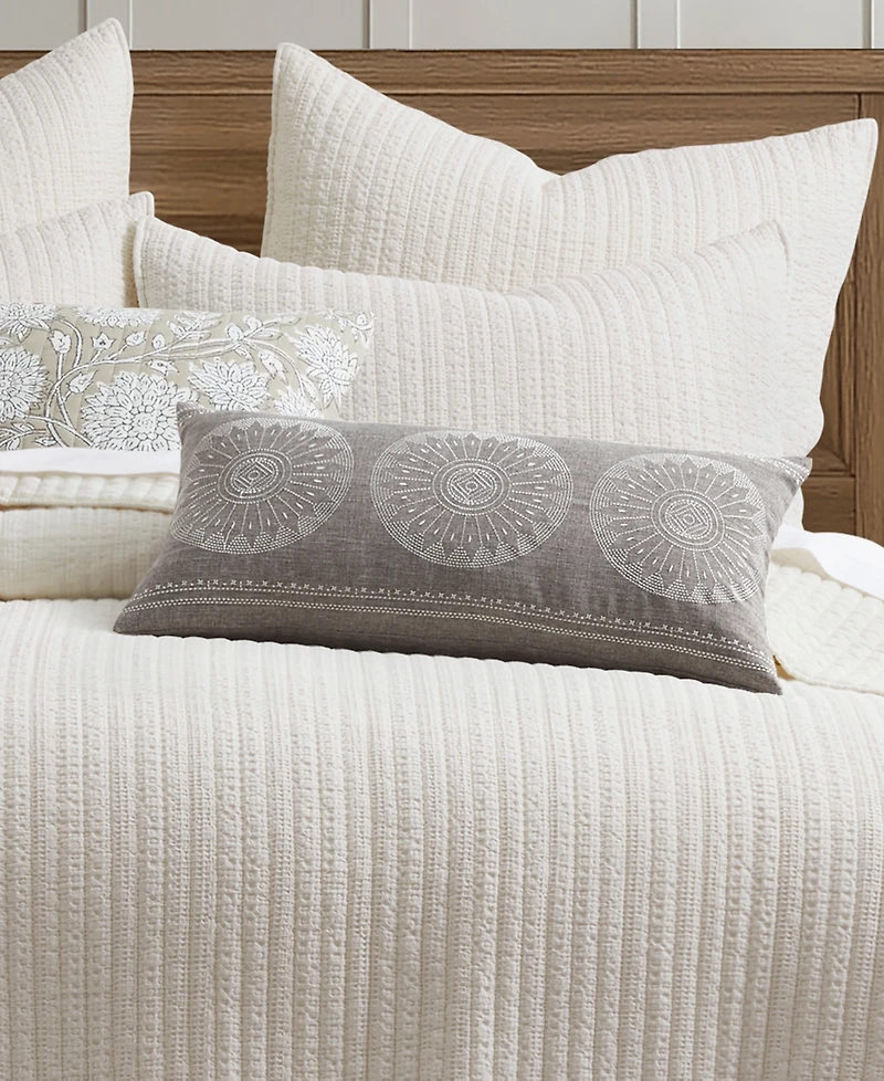 Levtex Loden Embroidered Decorative Pillow, 12" x 24"