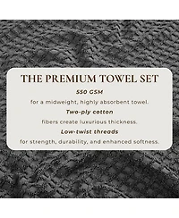 Linery & Co. Quick-Drying Cotton Diamond Waffle Textured 6-Piece Hand Towel Set