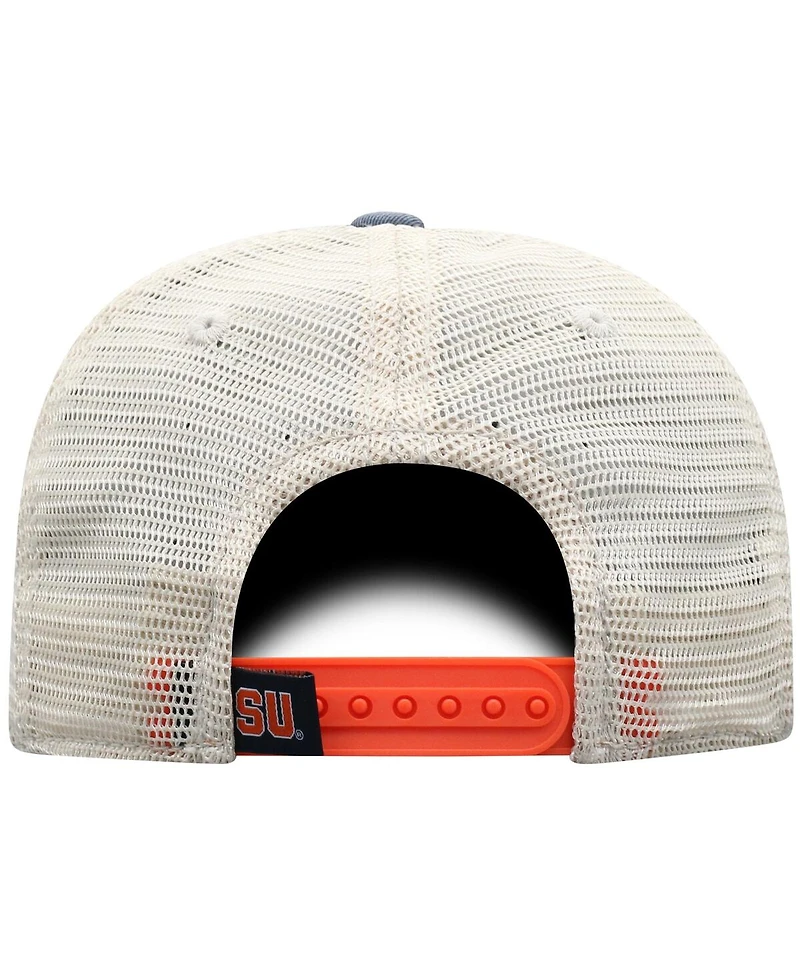 Top of the World Men's True Navy Syracuse Orange Off Road Three-Tone Vintage Adjustable Trucker Hat