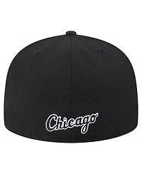 New Era Men's Black Chicago White Sox Overlap 59FIFTY Hat