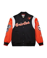 Mitchell & Ness Men's Black/Orange Baltimore Orioles Cooperstown Collection Team Origins Satin Full-Snap Jacket