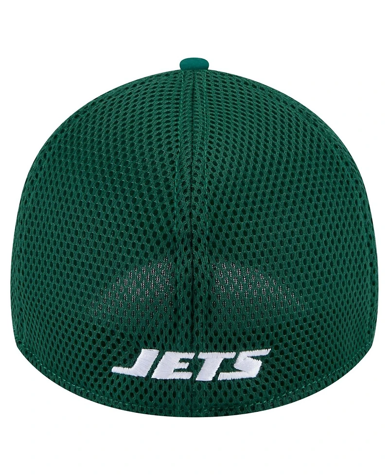 New Era Men's Green York Jets Game Day Linear 39THIRTY Flex Hat
