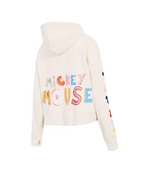 Freeze Max Women's Cream Mickey Mouse Hellow Mellow Cropped Pullover Hoodie
