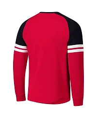 Mitchell & Ness Men's Red Chicago Blackhawks Thermal Henley Long Sleeve T-Shirt