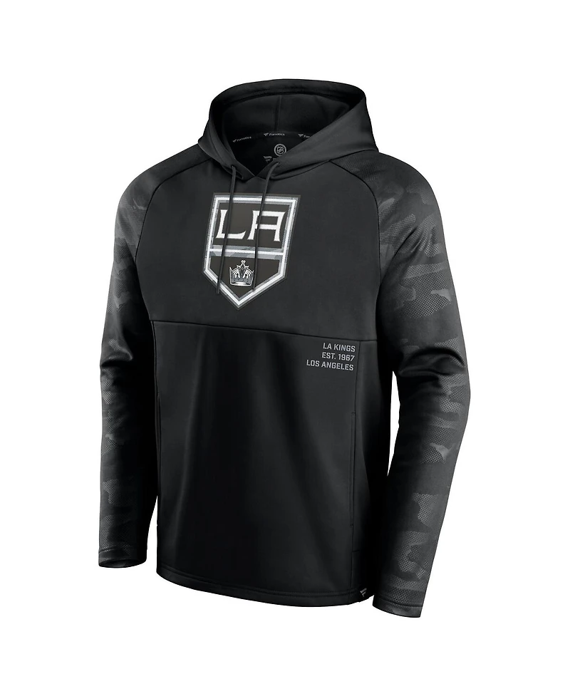 Fanatics Men's Black Los Angeles Kings Shade Defender Raglan Pullover Hoodie
