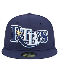 New Era Men's Navy Tampa Bay Rays Overlap 59FIFTY Hat