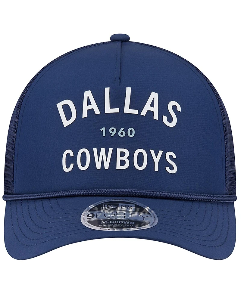 New Era Men's Navy Dallas Cowboys Active Minimalist M-Crown A-Frame 9FORTY Adjustable Hat