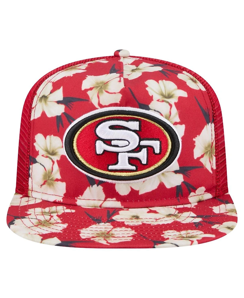 New Era Men's Scarlet San Francisco 49ers Adventure Pattern Golfer Snapback Hat