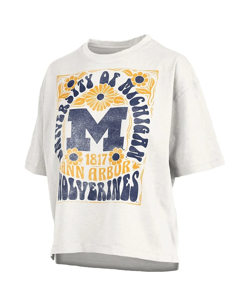 Pressbox Women's White Michigan Wolverines Harmony Oversized T-Shirt