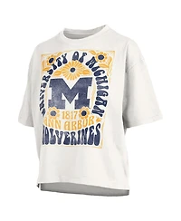 Pressbox Women's White Michigan Wolverines Harmony Oversized T-Shirt