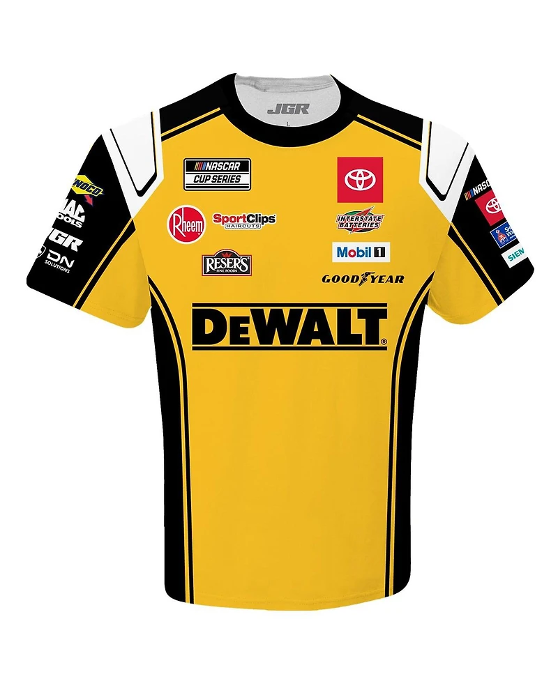 Joe Gibbs Racing Team Collection Men's Yellow Christopher Bell DeWalt Uniform T-Shirt
