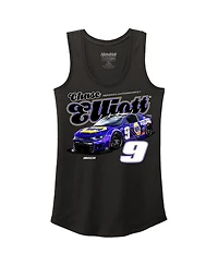 Hendrick Motorsports Team Collection Women's Black Chase Elliott Name Number Racer Back Tri-Blend Tank Top