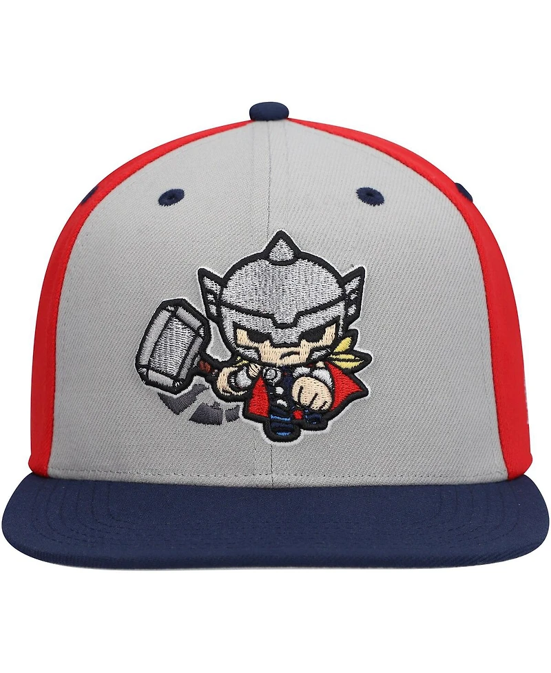 Lids Big Boys and Girls Gray Thor Chibi Glow-in-the-Dark Snapback Hat