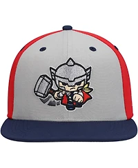 Lids Big Boys and Girls Gray Thor Chibi Glow-in-the-Dark Snapback Hat